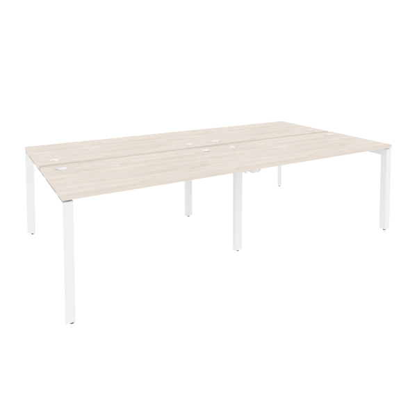 Рабочая станция на П-образном м/к Onix O.MP-D.RS-4.3.7 2760x1475x750 (Денвер Светлый/Белый Металл)