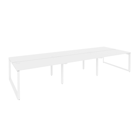 Рабочая станция на О-образном м/к Onix O.MO-D.RS-6.3.7 4140x1475x750 (Белый Бриллиант/Белый Металл)