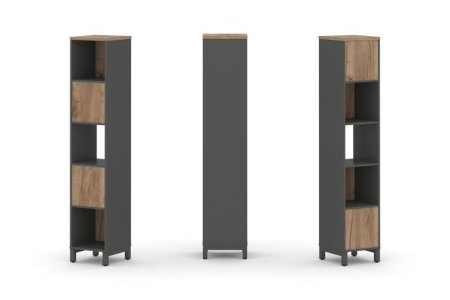 Набор стеллажа 2-х сторонний, 5 ярусов SN.NSD-511 (387х400х1982) (Антрацит/Дуб Табак/Металл Антрацит)