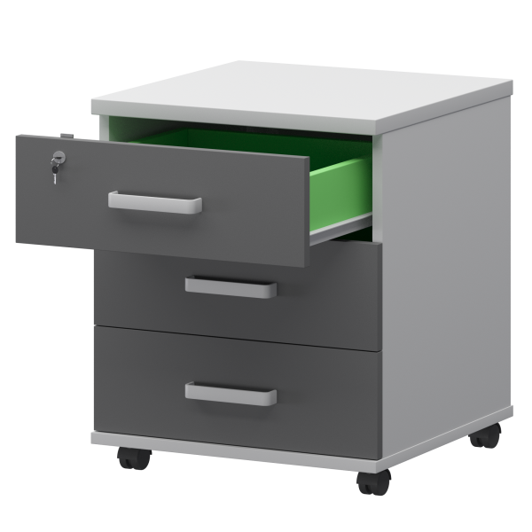 Тумба подкатная Смарт СМТ-3ПЦ Тип1 434x450x620 (Белый/Графит)