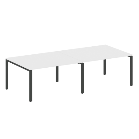 Переговорный стол 2 столешницы Metal System Style БП.ПРГ-2.3 2800x1235x750 (Белый/Антрацит металл)