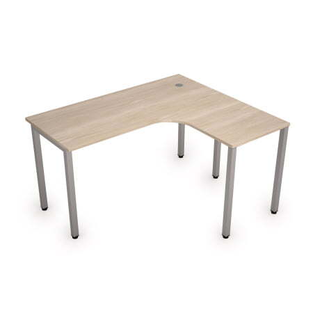 Стол письменный для персонала на металлокаркасе правый одиночная опора заказывается отдельно Стиль 2 (ДубСерый)