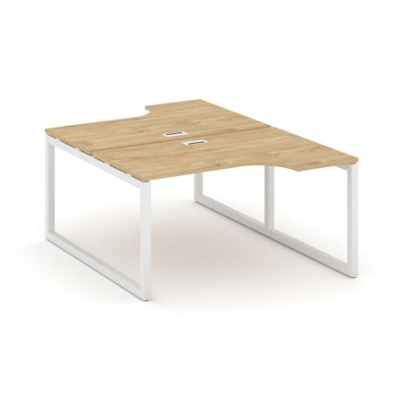 Рабочая станция эргономичная SN-5O.DRPA-011 (1380х1432/1992х750) (Тиквуд Светлый/Металл Белый)