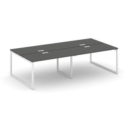 Рабочая станция 2-х сторонняя SN-4O.DRS-032 (2360х1232х750) (Антрацит/Металл Белый)