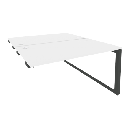 Стол-приставка двойной на О-образном м/к к опорным элем. Onix O.MO-D.SPR-3.8 1380x1635x750 (Белый Бриллиант/Черный металл)