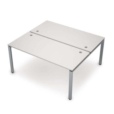 6МБ.6288 Бенч-система на 2 рабочих места (1200x1635x750) (Белый/Алюминий матовый)