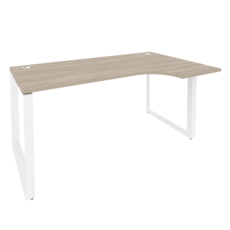 Стол эргономичный правый на О-образном м/к Onix O.MO-SA-1R 1580x980x750 (Дуб Аттик/Белый Металл)