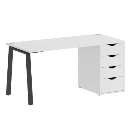 Стол письменный VR.SP-3-158.4.A 1580x720x750 (Белый/Антрацит Металл)