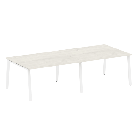 Стол для переговоров (2 столешницы) на А-образном м/к Metal System Style БА.ПРГ-2.3 2800x1235x750 (Дуб наварра/Белый металл)