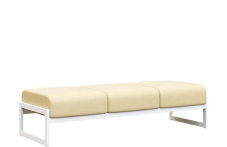 Банкетка трехместная MD.В3  (1855х700х700) (Oregon Бежевый арт.11/Белый металл)