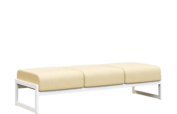 Банкетка трехместная MD.В3  (1855х700х700) (Oregon Бежевый арт.11/Белый металл)