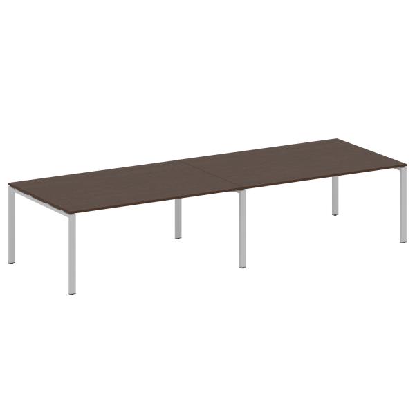 Переговорный стол 2 столешницы Metal System Style БП.ПРГ-2.5 3600x1235x750 (Венге Цаво/Серый металл)