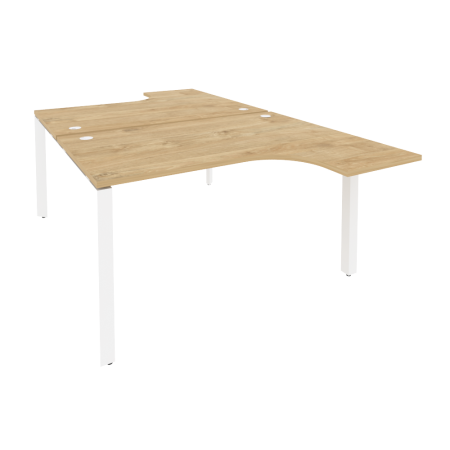 Рабочая станция на П-образном м/к Onix O.MP-D.SA-3 1380x2395x750 (Тиквуд Светлый/Белый Металл)