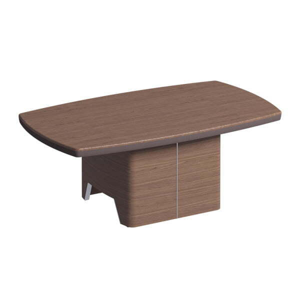 Журнальный столик, столешница шпон, металл. вставки в опоре ISixty 120TV 1200x700x440 (Кожа коричневая)