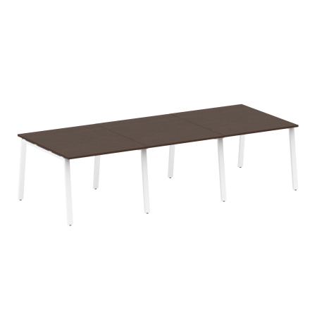 Стол для переговоров (3 столешницы) на А-образном м/к Metal System Style БА.ПРГ-3.1 3000x1235x750 (Венге Цаво/Белый металл)