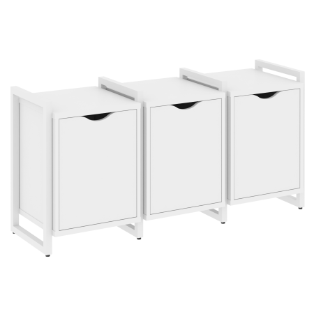 Тумба на регулируемых опорах наборная VR.L-TN-5.O 1440x460x719 (Белый Бриллиант/Белый металл)