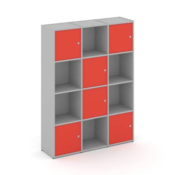 Стеллаж Locker Plus LK.K-006 1188x350x1593 (Серый | Красный)