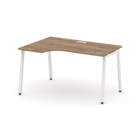 Стол рабочий эргономичный SN-4A.SPA-021(L) (1380х800/980х750) (Дуб Табак/Металл Белый)
