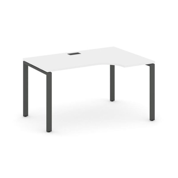 Стол рабочий эргономичный SN-6P.SPA-021(R) (1380х800/980х750) (Белый/Металл Антрацит)