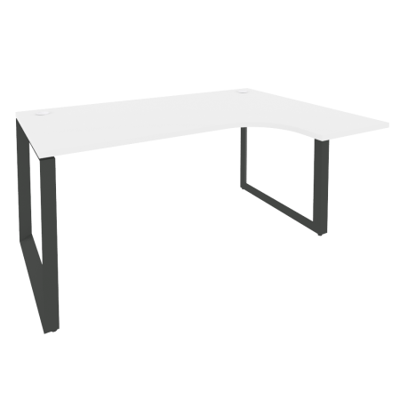 Стол эргономичный правый на О-образном м/к Onix O.MO-SA-4R 1580x1180x750 (Белый Бриллиант/Черный металл)