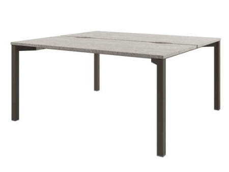 Стол-тандем на металлокаркасе Solution D-42 1600x1432x750 (Бетон/ТрюфельКоричневый)