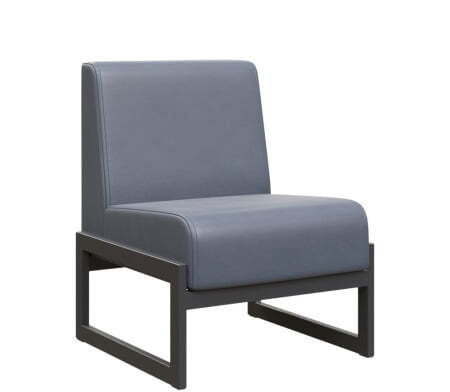 Диван одноместный MD.D1  (655х700х700) (Oregon Серый арт.17/Чёрный металл)