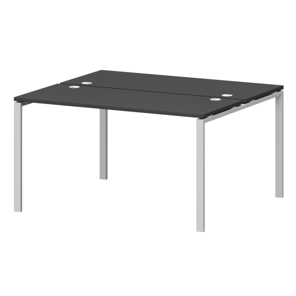 Бенч двойной на металлокаркасе Смарт СМС2-П-12К.120.Пр25 1200x1236x750 (Графит/Белый)