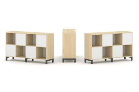 Набор стеллажа 2-х сторонний, 2 яруса SN.NSD-241 (1488х400х881) (Акация Лорка/Белый/Металл Антрацит)