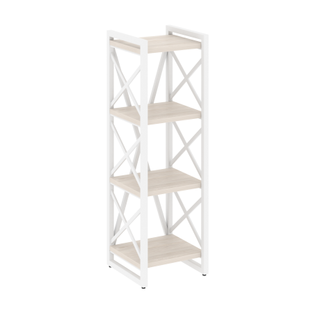 Стеллаж на регулируемых опорах-4 полки VR.L-MST.O-4.4 400x400x1280 (Денвер Светлый/Белый металл)