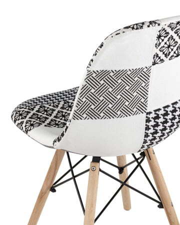 Стул DSW пэчворк черно-белый (Стул DSW черно-коричневый)