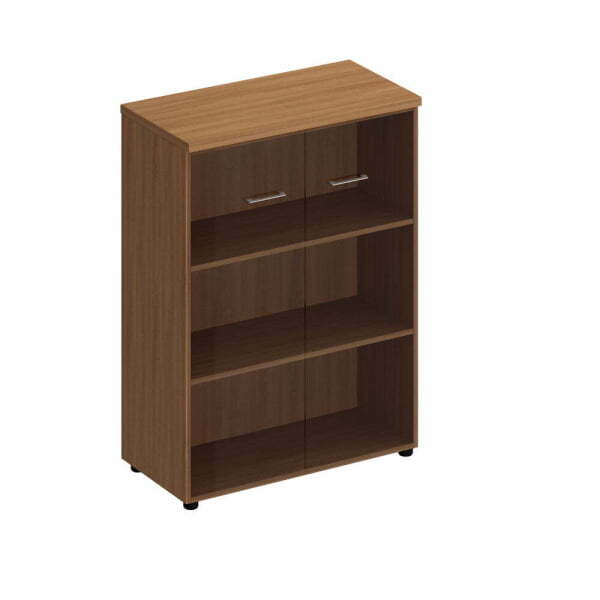 Шкаф средний со стеклянными прозрачными дверьми Патриот ПТ 969 900x460x1200 (Вишня скандинавская)