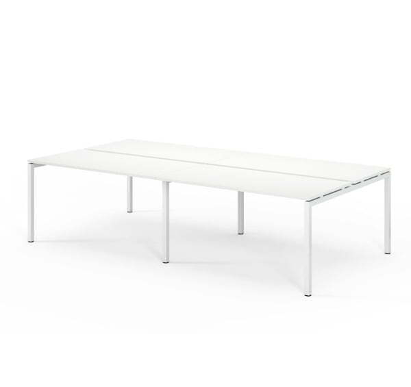 TOUR LIGHT Бенч-система 4 рабочих места 280x143 (Белый/Белый металл)