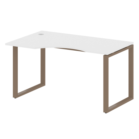 Стол криволинейный левый Metal System Style БО.СА-2 Л 1400x900x750 (Белый/Мокко металл)