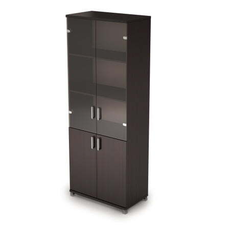 6Ш.005.3 Шкаф для документов высокий со стеклом (800x450x2116) (Венге)