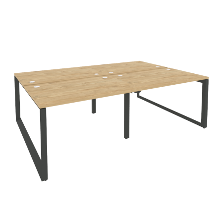 Рабочая станция на О-образном м/к Onix O.MO-D.RS-4.2.8 2360x1635x750 (Тиквуд Светлый/Черный металл)