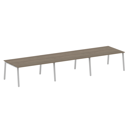 Стол для переговоров (3 столешницы) на А-образном м/к Metal System Style БА.ПРГ-3.4 4800x1235x750 (Вяз/Серый металл)