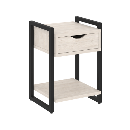 Тумба на регулируемых опорах с ящиком и полкой VR.L-T1.O 500x460x719 (Денвер Светлый/Черный металл)