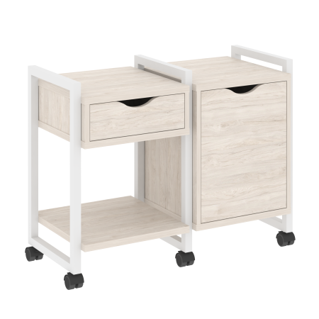 Тумба на колесных опорах наборная VR.L-TN-3.K 970x460x767 (Денвер Светлый/Белый металл)