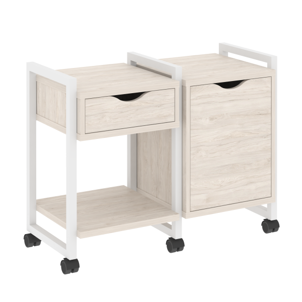 Тумба на колесных опорах наборная VR.L-TN-3.K 970x460x767 (Денвер Светлый/Белый металл)