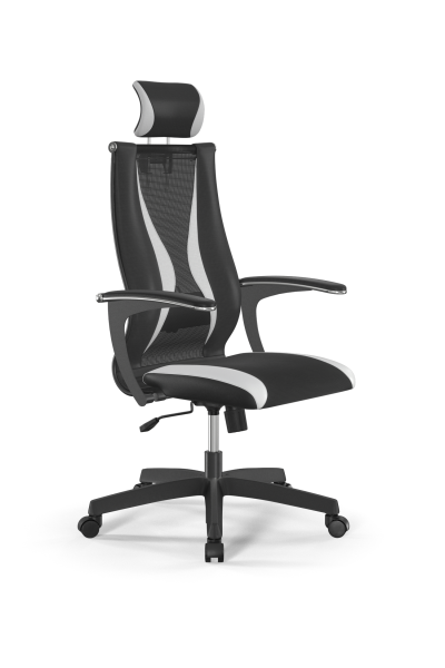 Кресло для руководителя Метта Sit 10 B2-170U - T+UMF(SY271)+Extra /Kb38/Wh09/U0mL-b/H3mL-Pf-2D(M09.B (Черный | Белый)