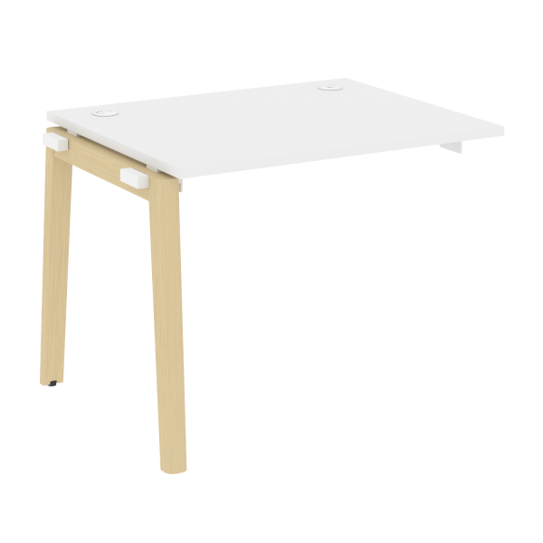 Наборный элемент рабочей станции на деревянных опорах Onix Wood OW.1.NRS-1.8 980x800x750 (Белый Бриллиант/Дуб Светлый)