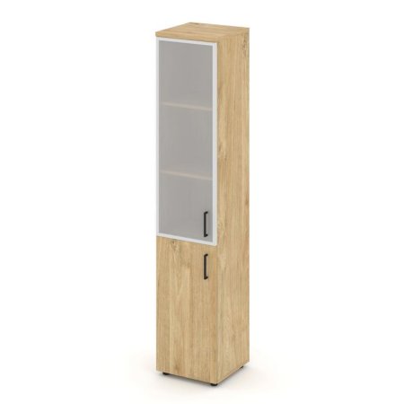 Шкаф высокий узкий SN.STU.E-103(L) (400х400х1982) (Тиквуд Светлый/Сатин)