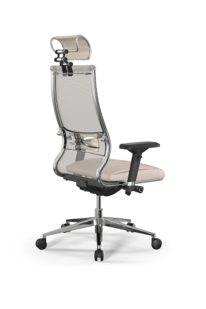 Кресло для руководителя Метта Samurai L2-6D - TS+Infinity /Kc00/Wm06/D04P/H2cL-3D(M26.B32.G25.W03) (Молочный)