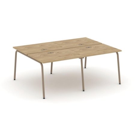 Рабочая станция 4 места ES.D.RS-4.1-LK (1960х1500х750) (Тиквуд Светлый/Металл Латте)