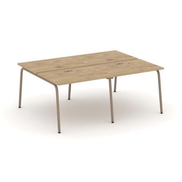 Рабочая станция 4 места ES.D.RS-4.1-LK (1960х1500х750) (Тиквуд Светлый/Металл Латте)