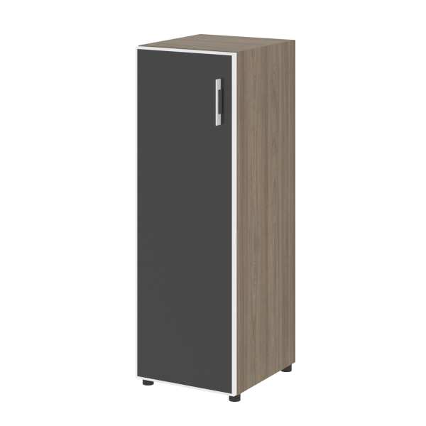 Шкаф для документов узкий со стеклом черным LT.SU-2.4 R (L) Black (Вяз Благородный)