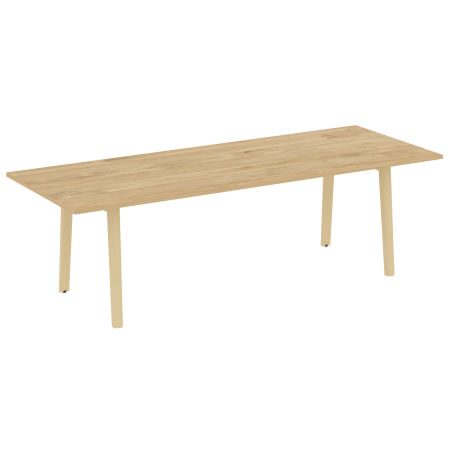 Стол переговорный на деревянных опорах Onix Wood Direct OW.PRG-25 2580x980x750 (Тиквуд Светлый/Дуб Светлый)