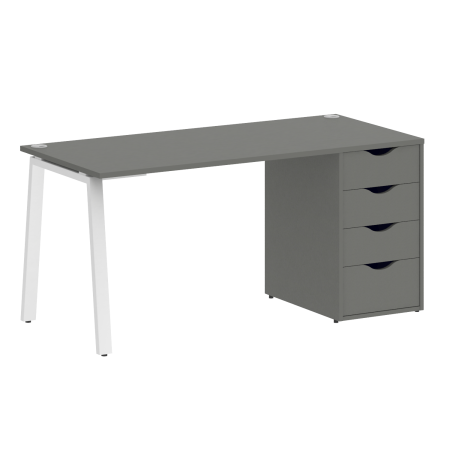 Стол письменный VR.SP-3-158.4.A 1580x720x750 (Металлик/Белый Металл)