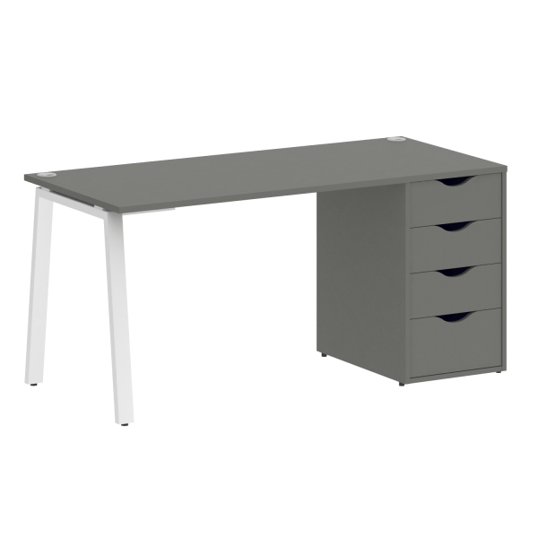 Стол письменный VR.SP-3-158.4.A 1580x720x750 (Металлик/Белый Металл)