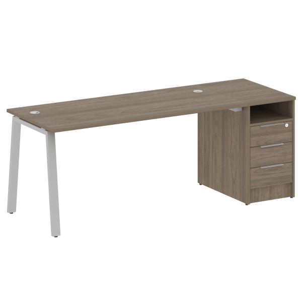 Рабочая станция Metal System Style БА.РС-СТП-1.4 2012x720x750 (Вяз/Серый металл)